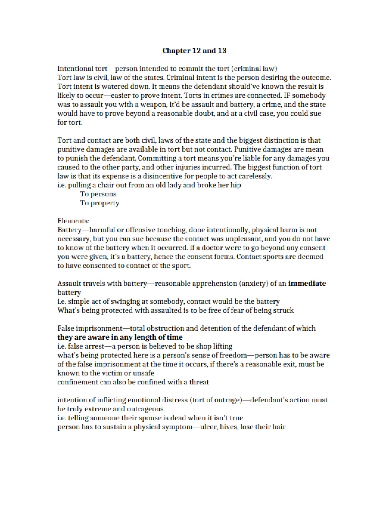 Content from Chapters 12 and 13