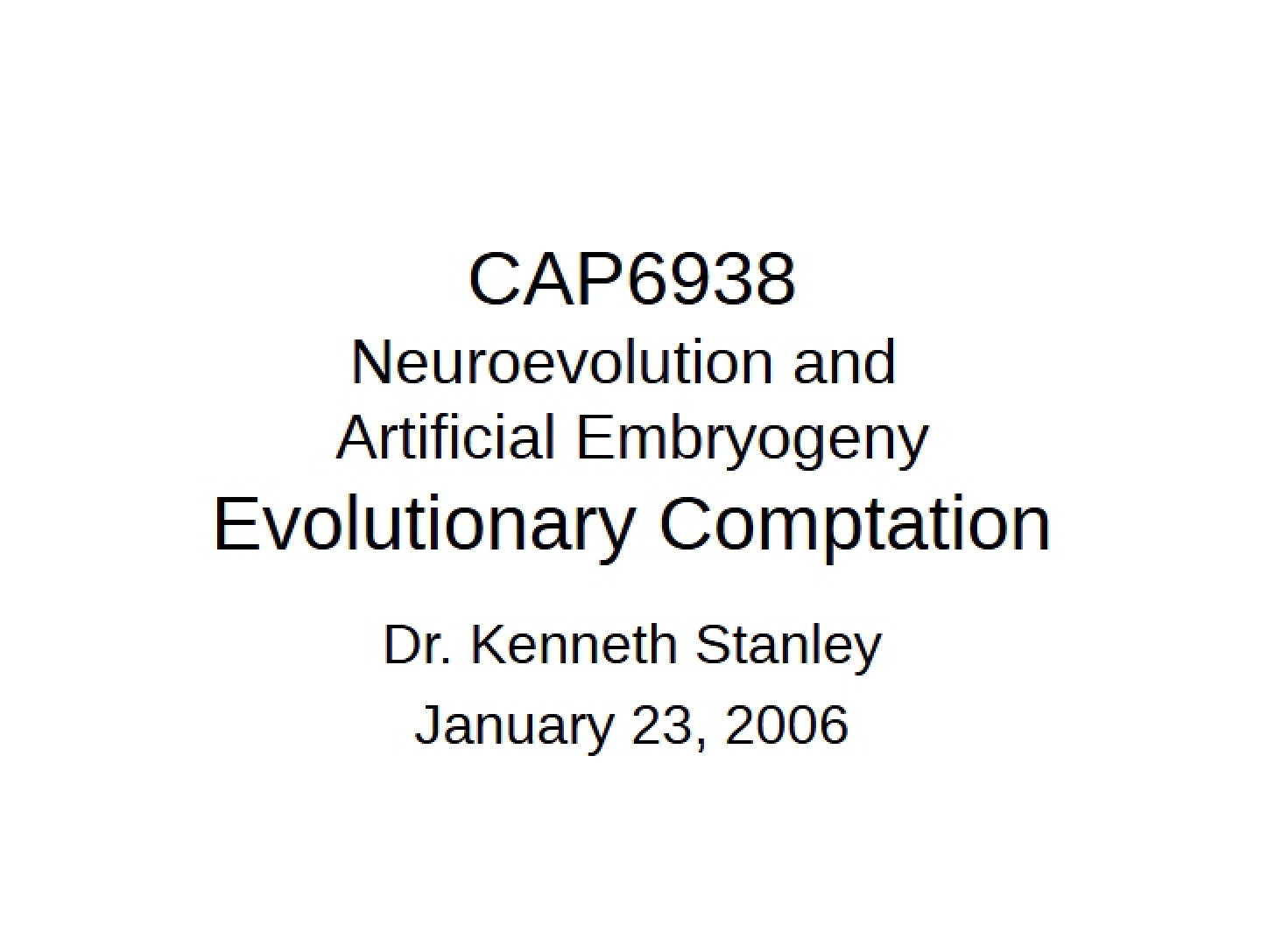 Notes for the Class
