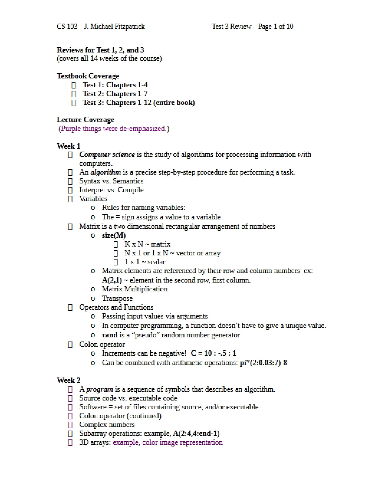 Guide for Studying