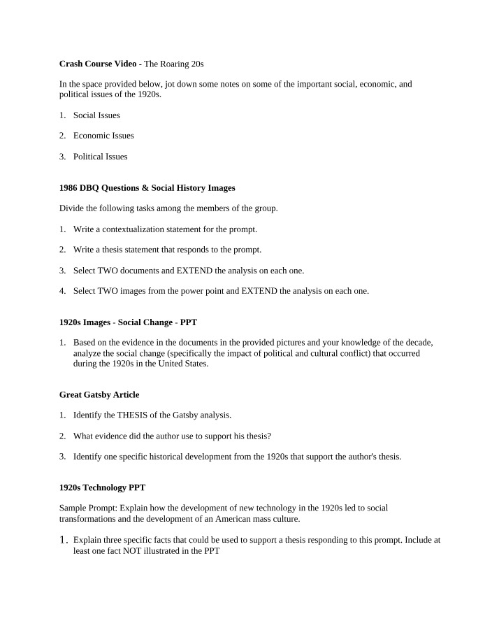 Exercises for GOVS3421156