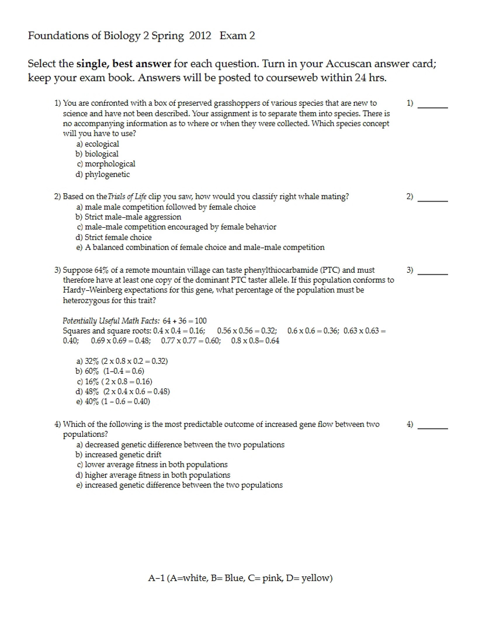 Exam II