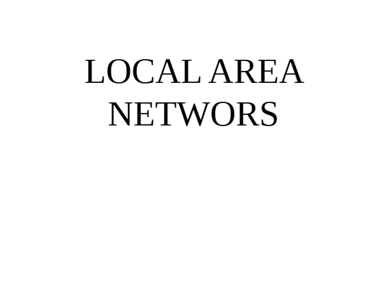 Networks Overview