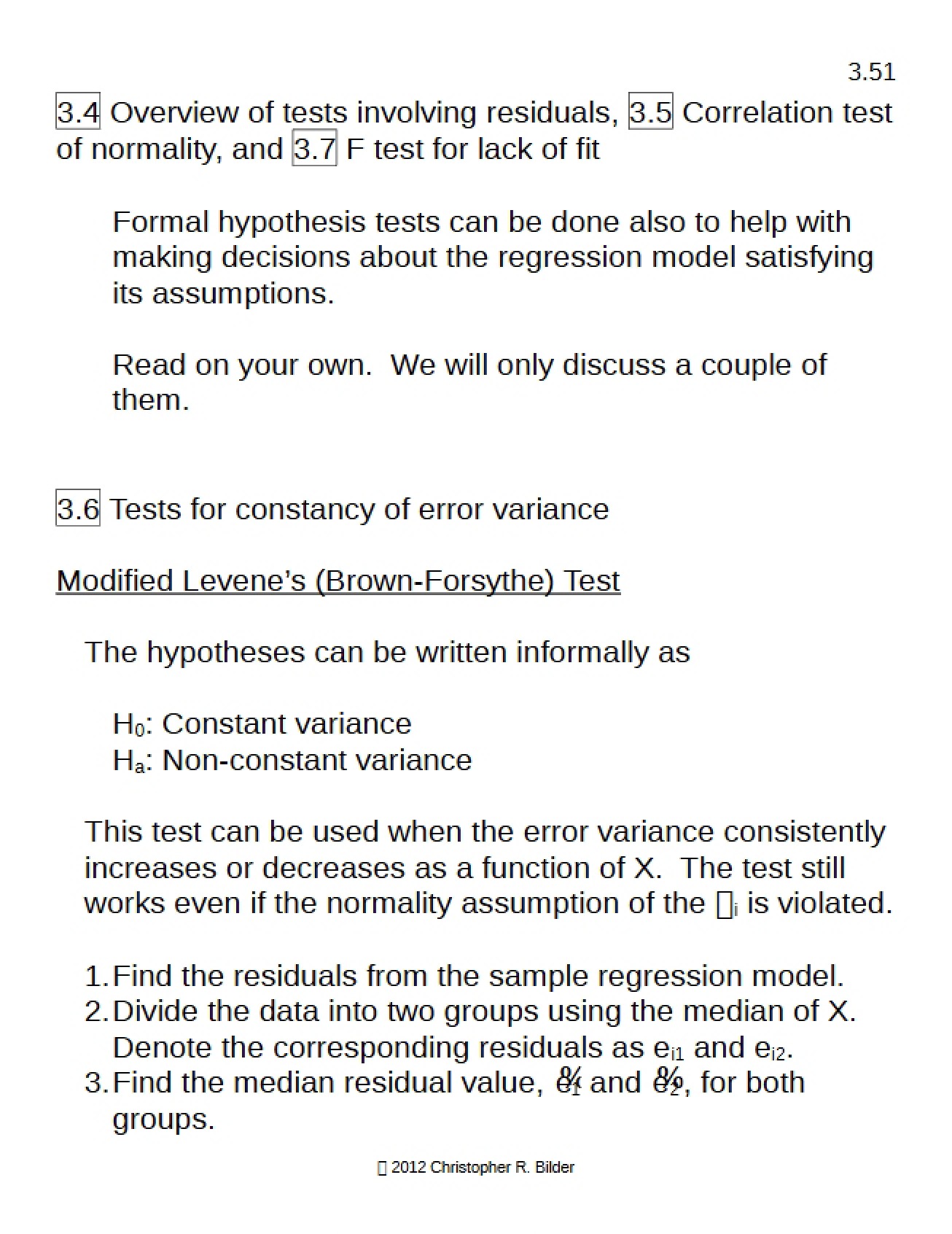 Notes on Regression Analysis