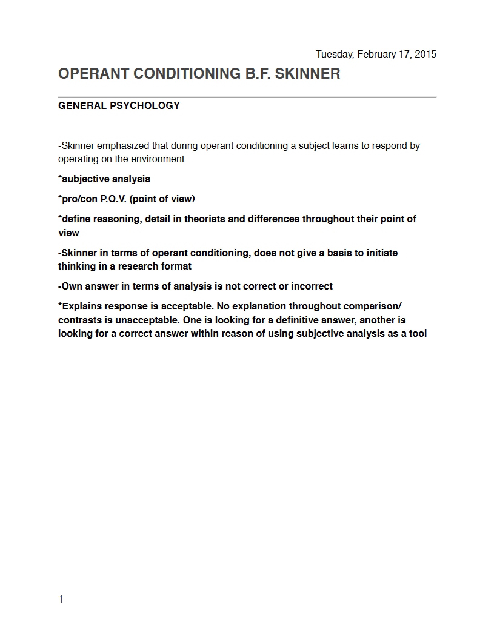 B.F. Skinner Operant Conditioning