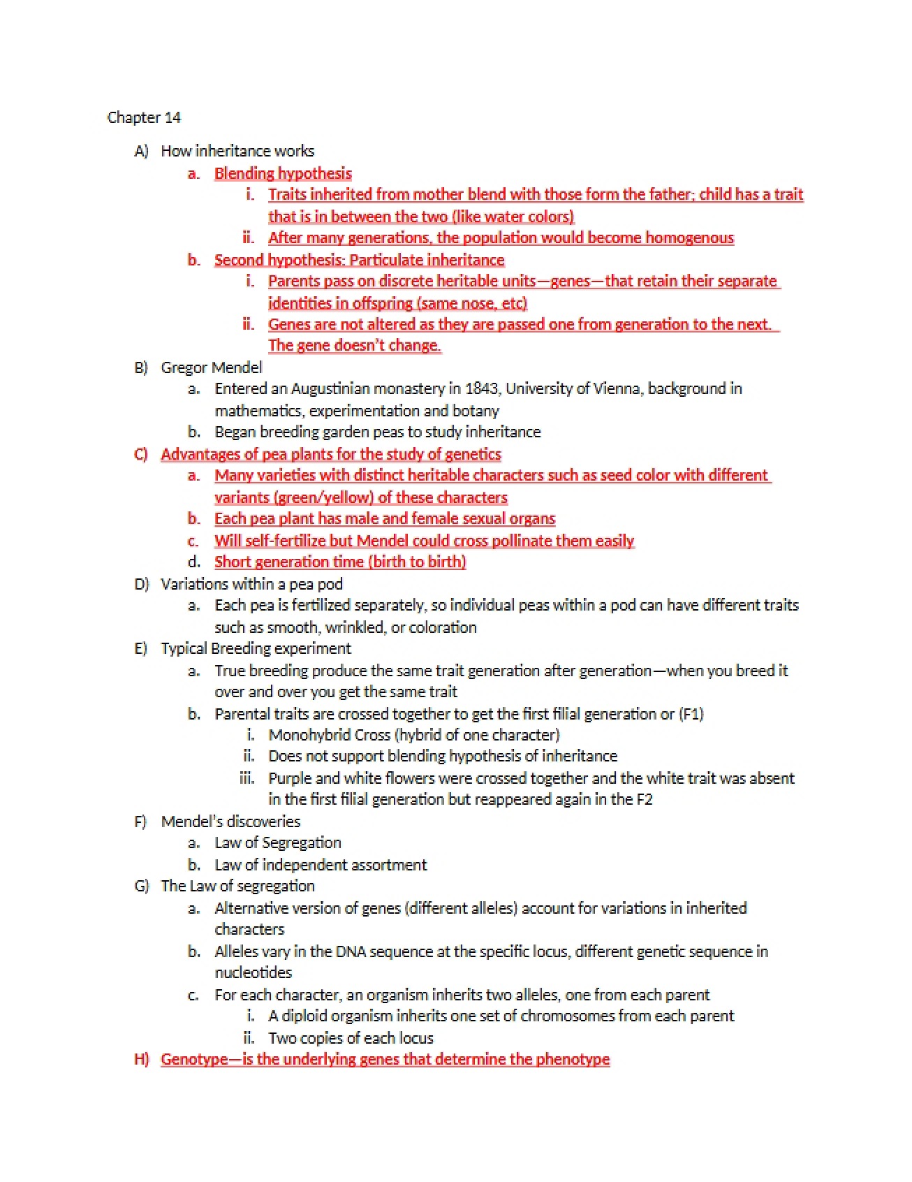 Blending Hypothesis Chapter 14
