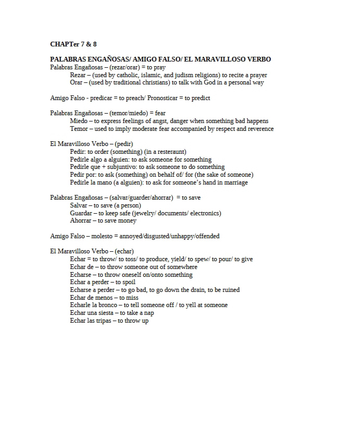 PALABRAS ENGAÃ‘OSAS - Intermediate Spanish II (3)