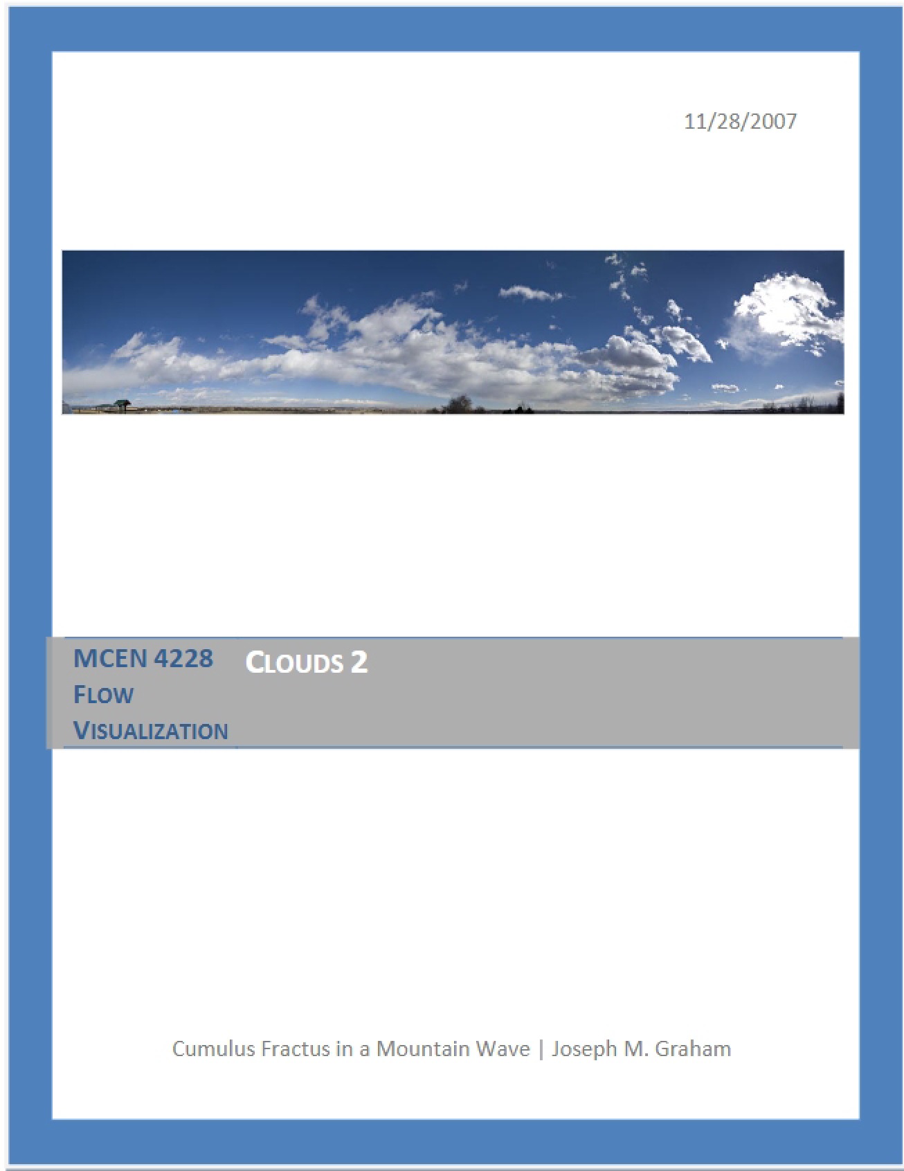 Clouds Lecture Two (Second Instance)