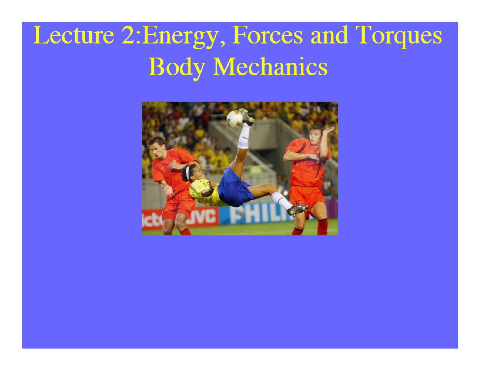 Body Mechanics, Torques, Forces, and Energy Lecture 2