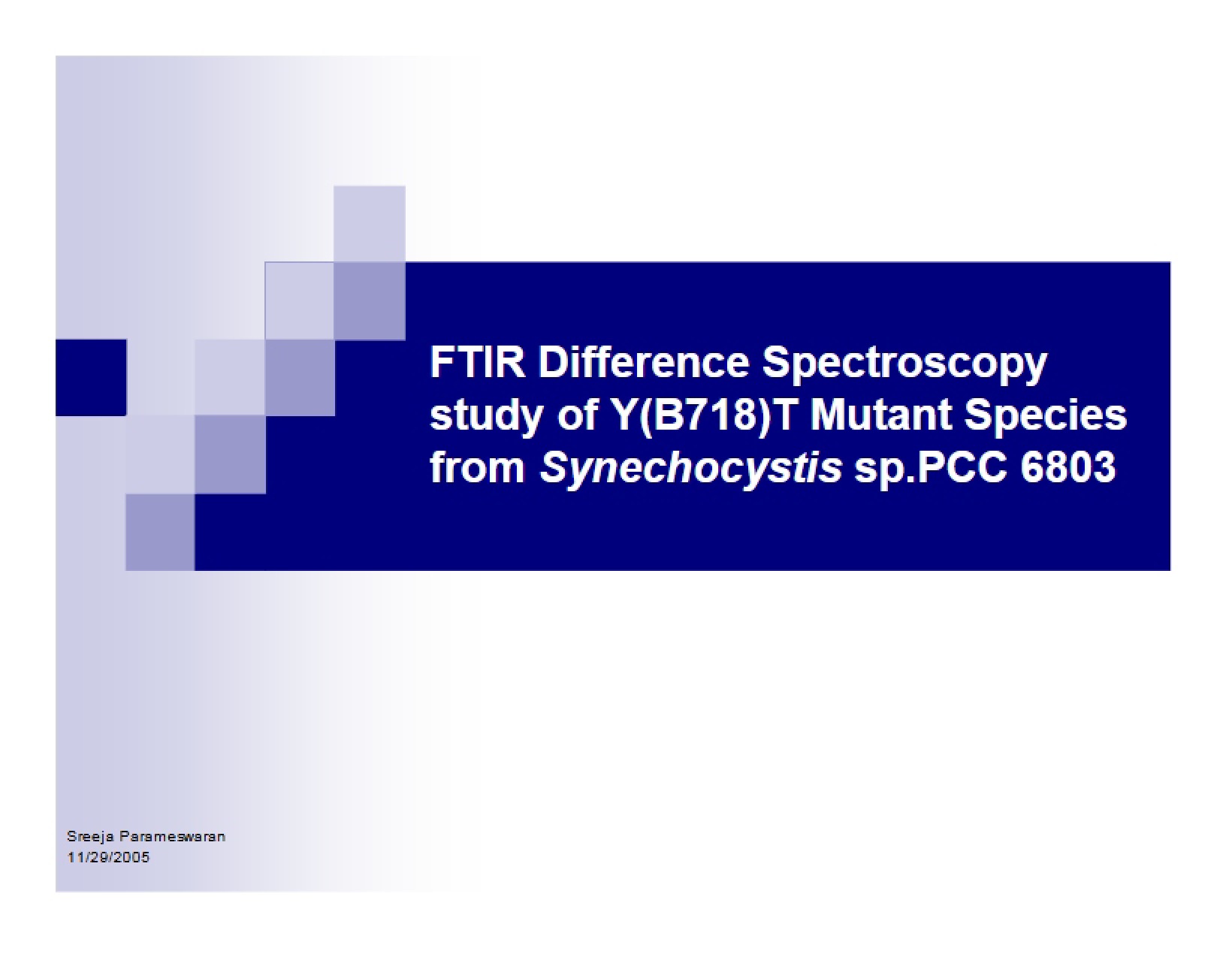 Fourier Transform Infrared Spectroscopy