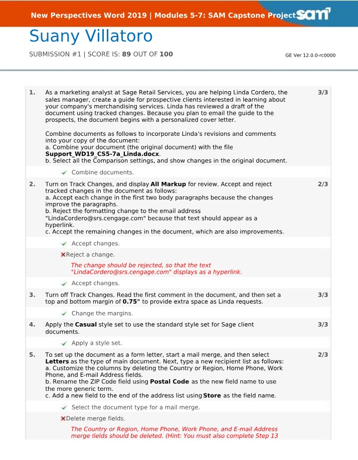 SAM Capstone Project - Word 2019 Modules 5-7