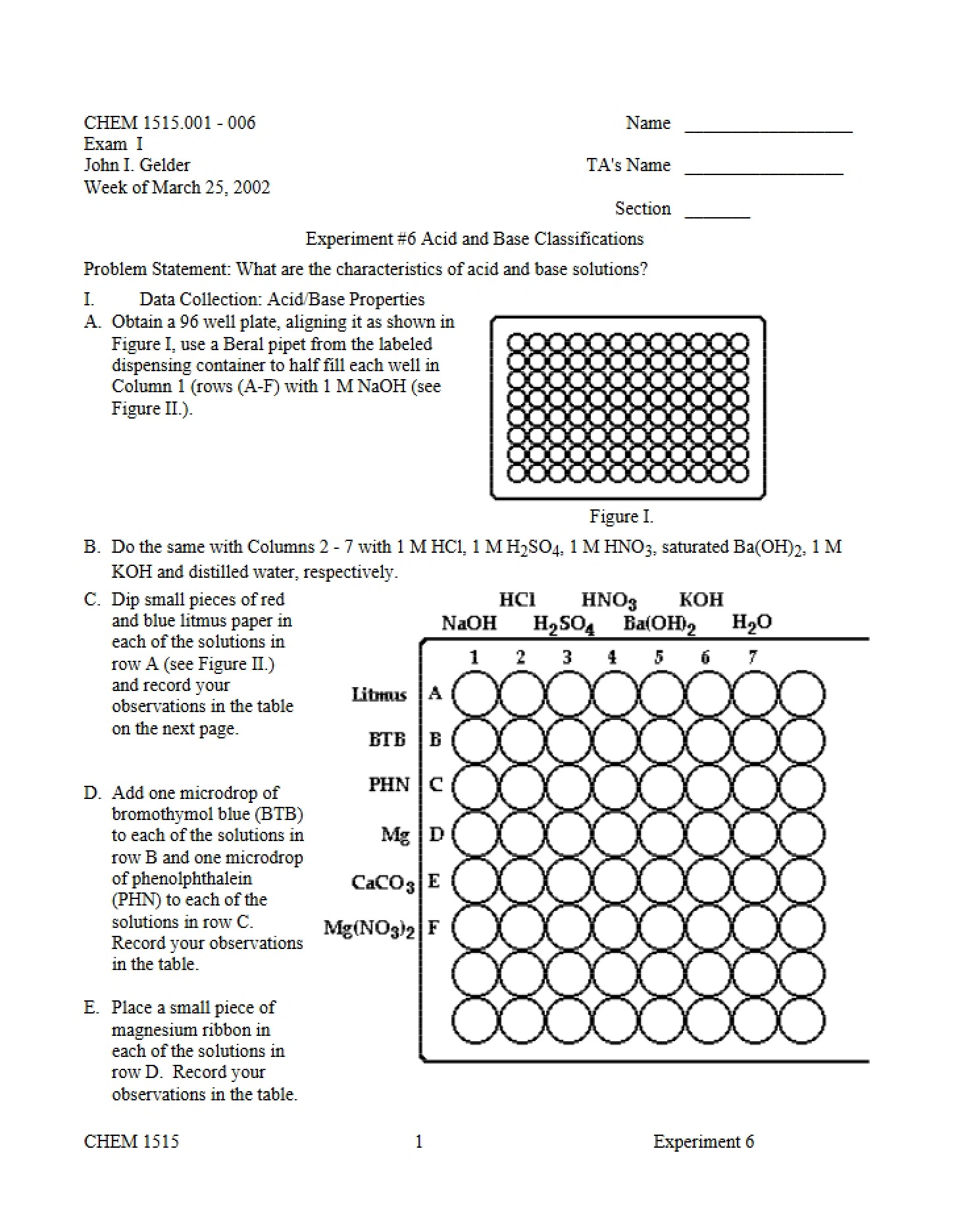 Lab 6 Classifying Bases and Acids