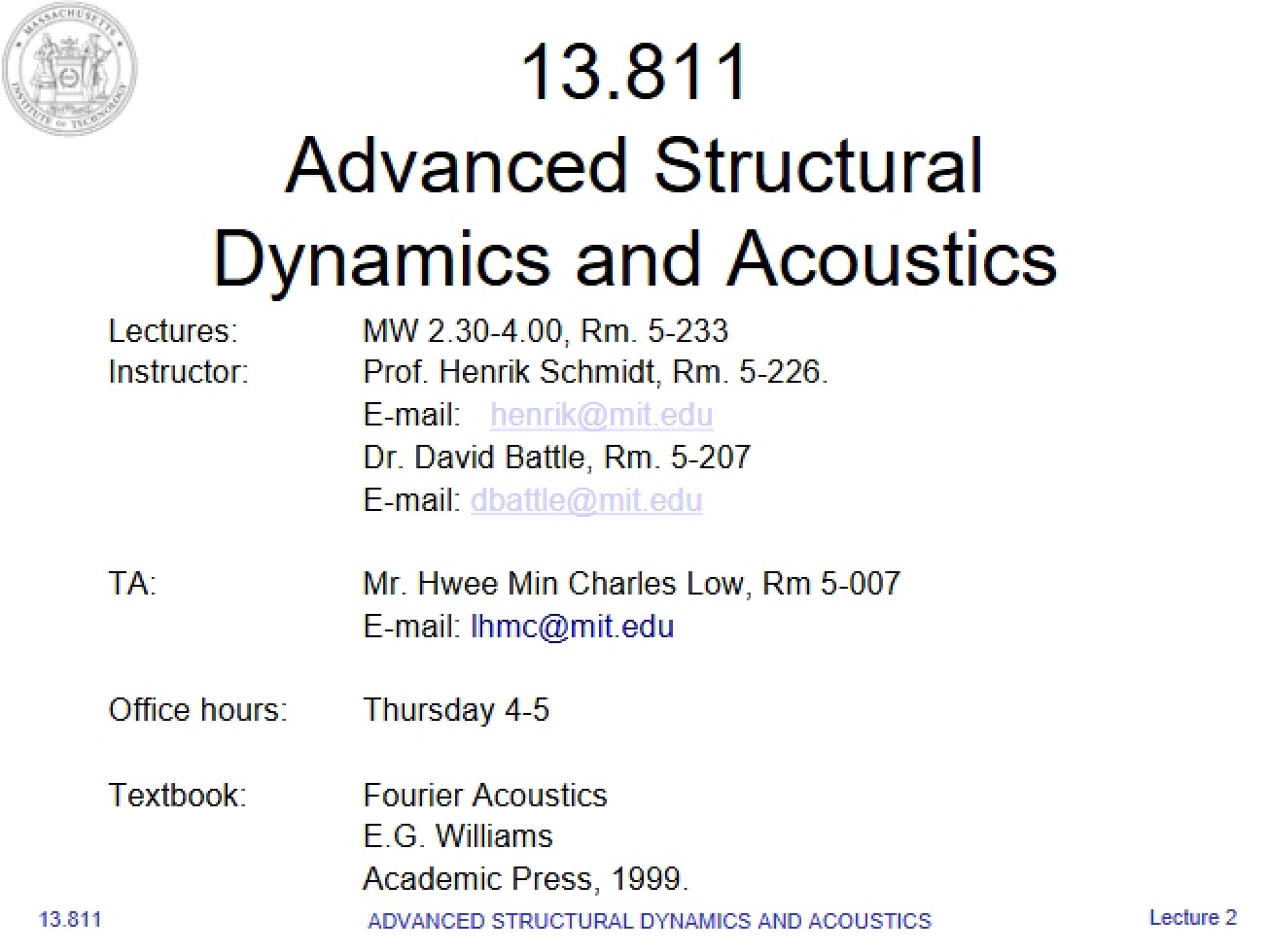 Lecture on a Selected Topic