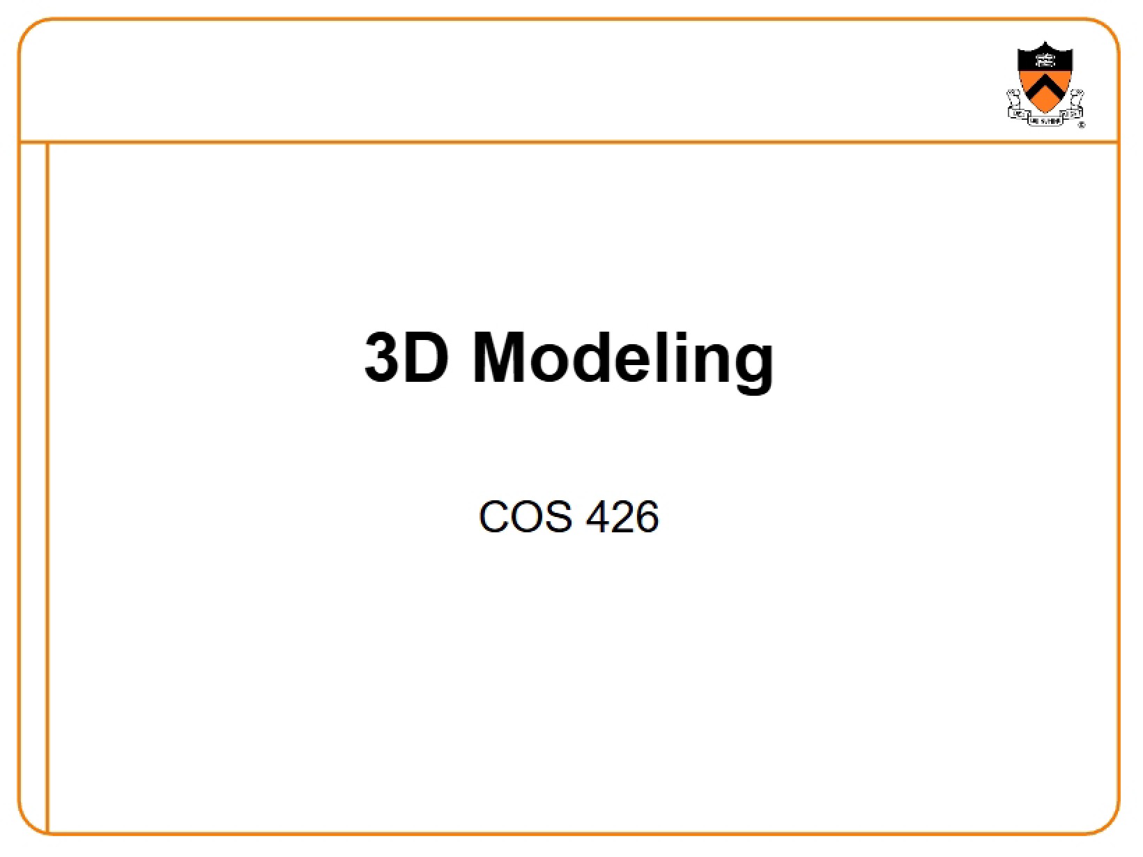 Modeling in 3D