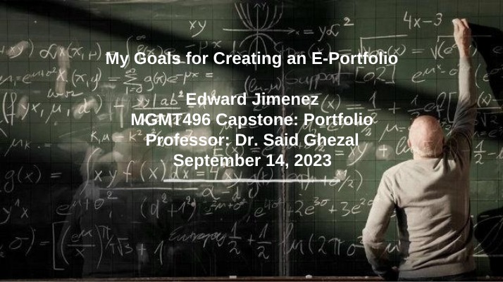 Capstone Portfolio Artifacts and Goals