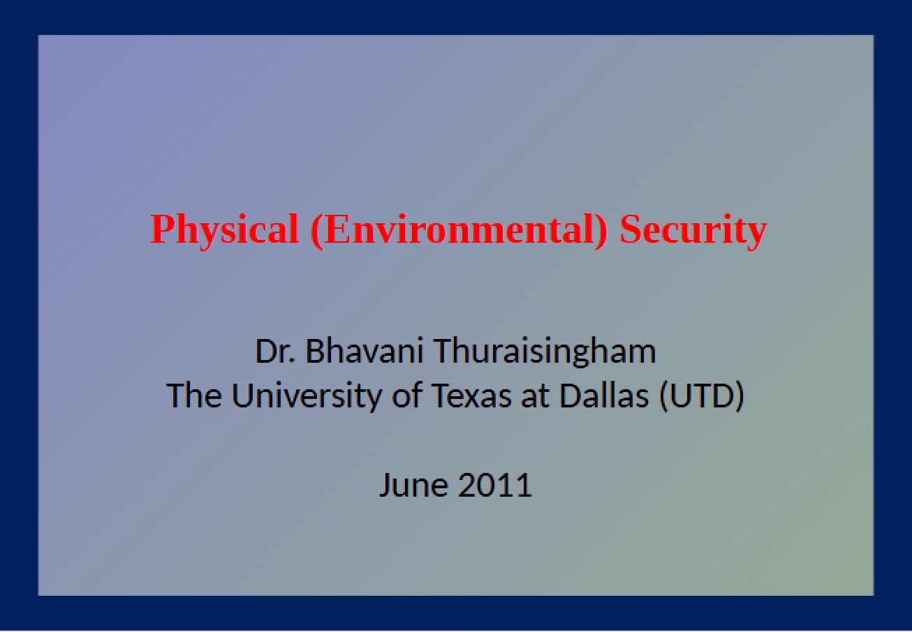 Importance of Physical and Environmental Security