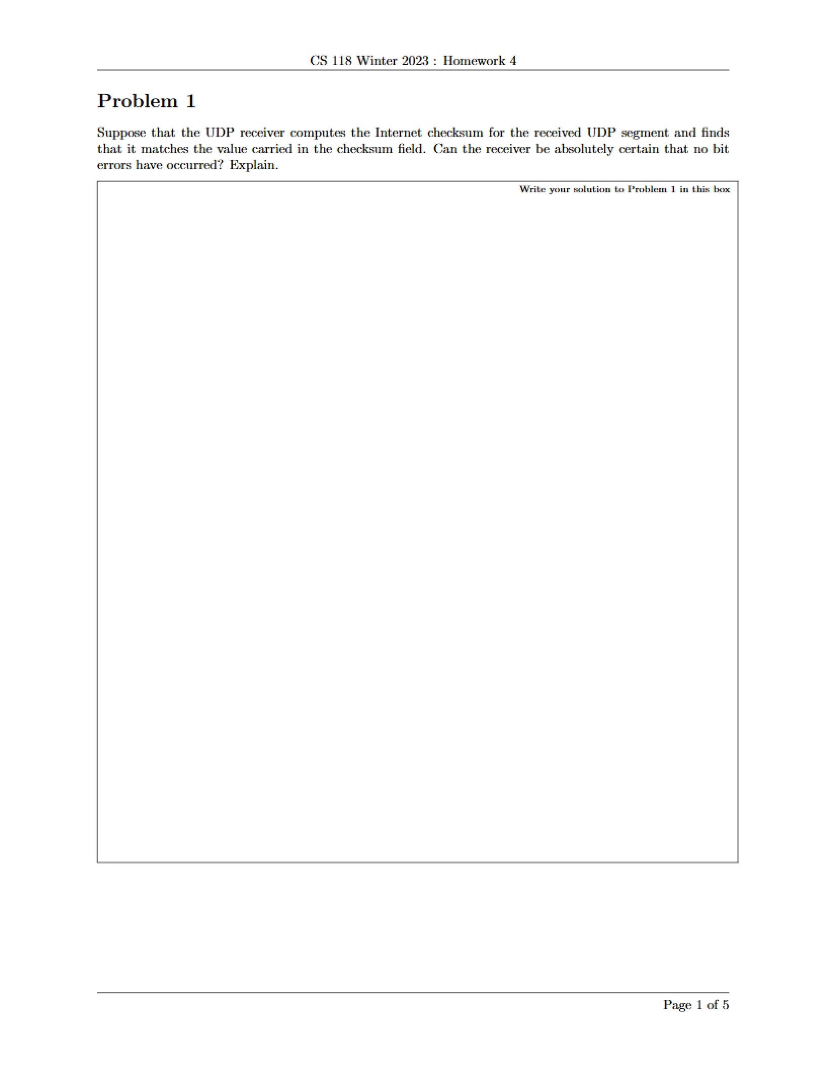 Fourth Homework Assignment