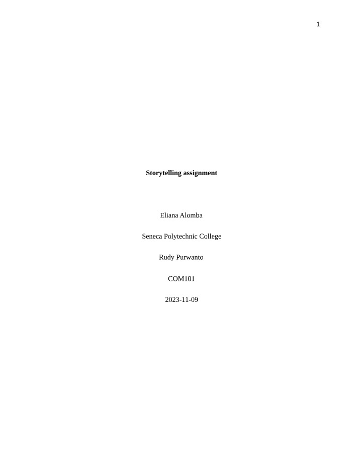 Assignment on Storytelling
