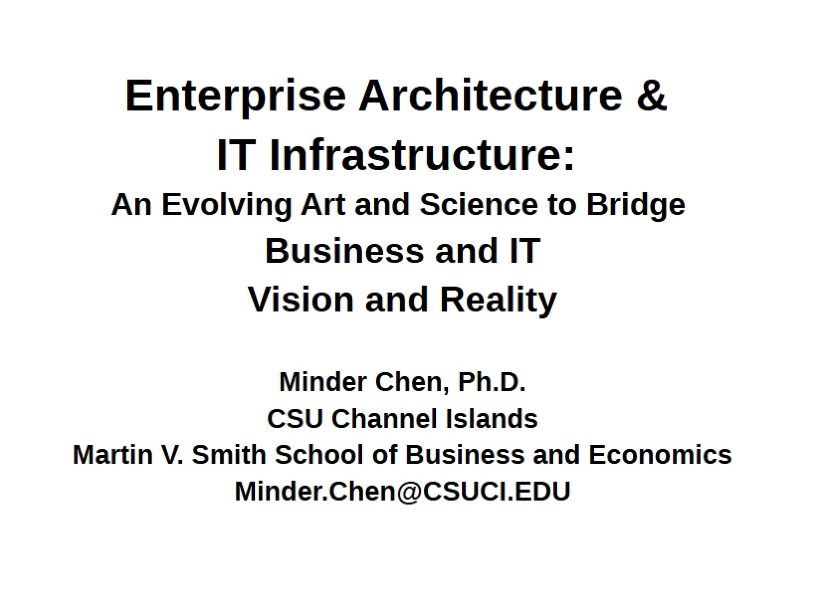 Bridging Business and IT Evolving Art and Science