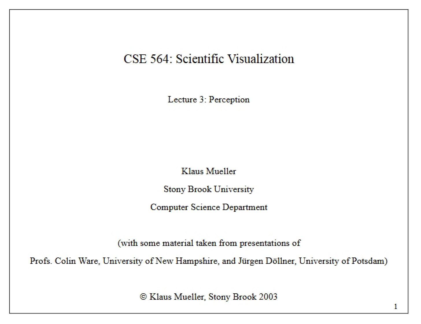 Perception Lecture 3