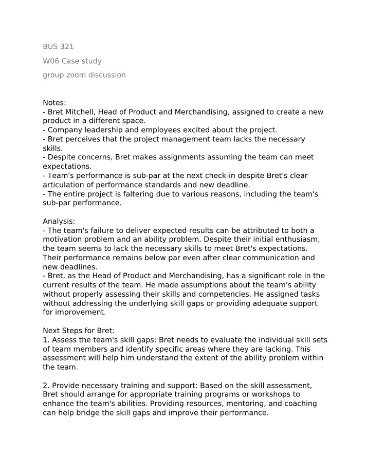 BUS 321 W06 Case Study