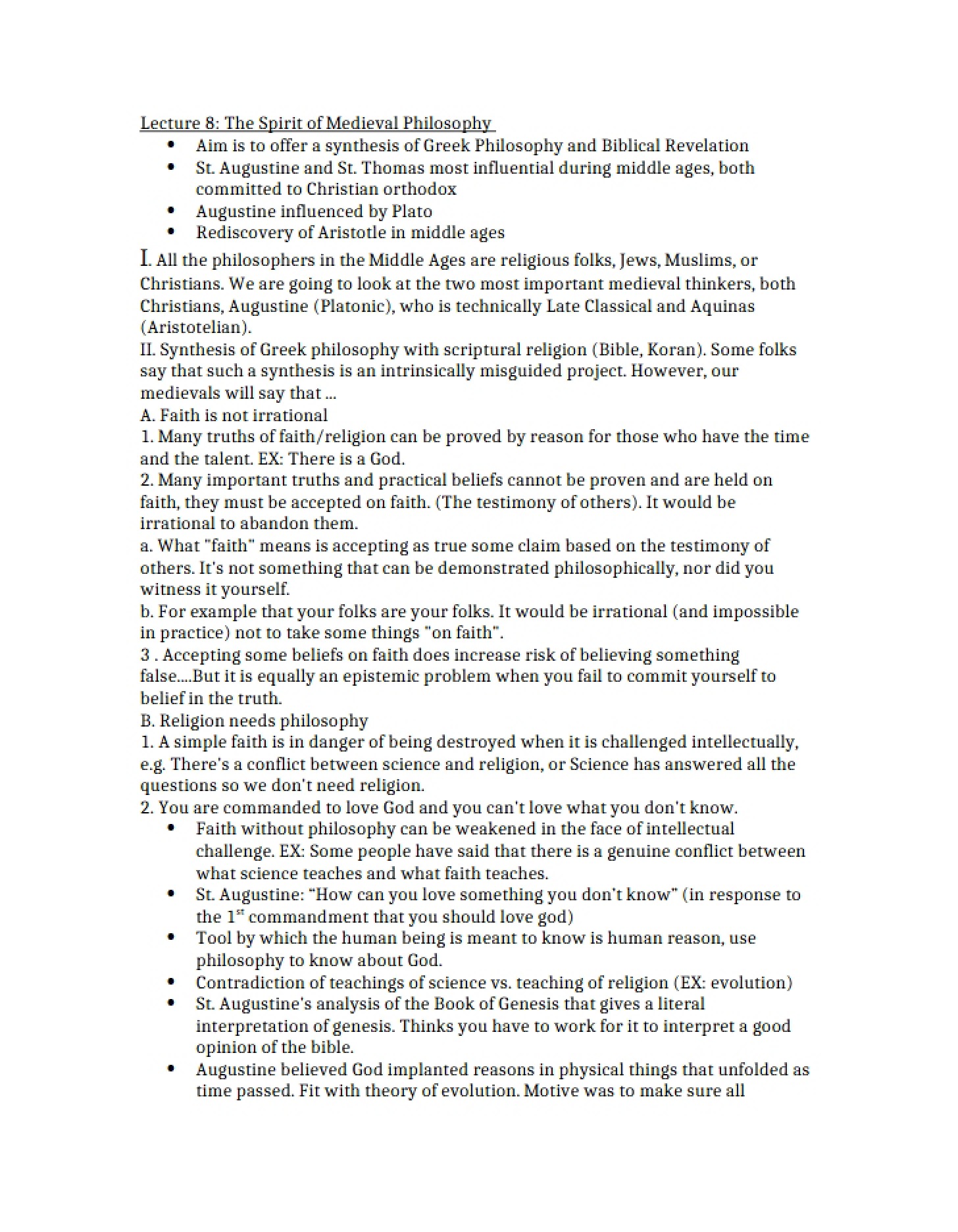 Medieval Philosophy Spirit (Lecture 8)