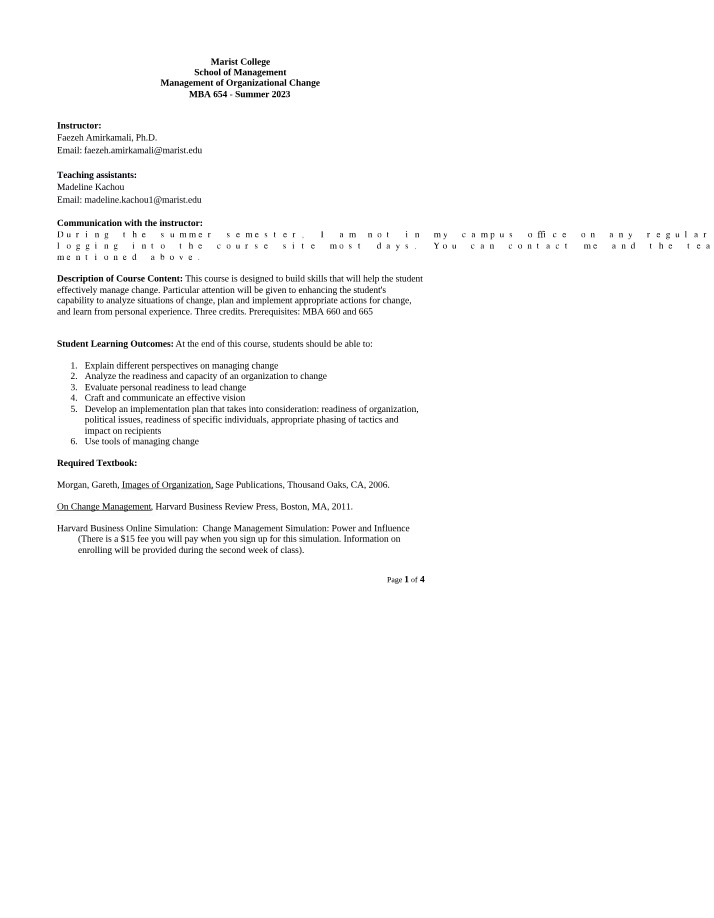 MBA 654 Summer 2023 Syllabus