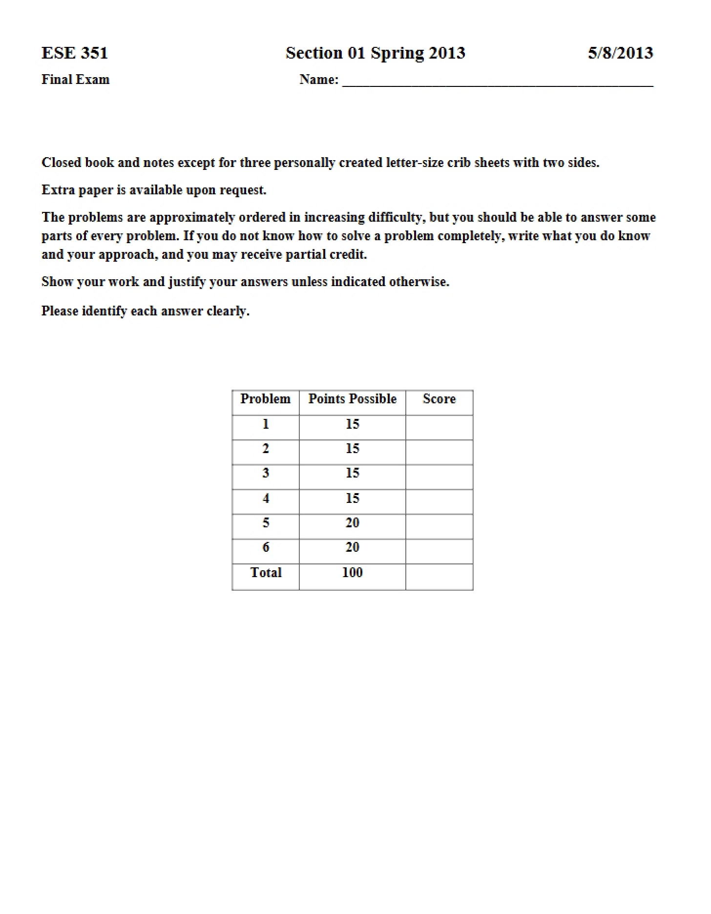 Spring 2013 Midterm Solutions
