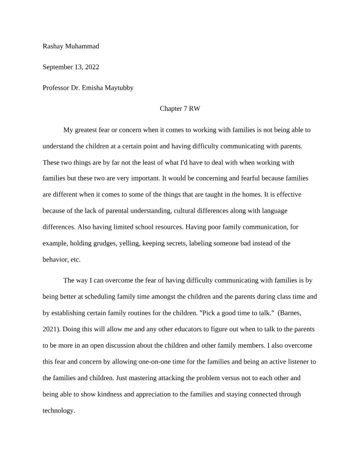 RW for Chapter 7