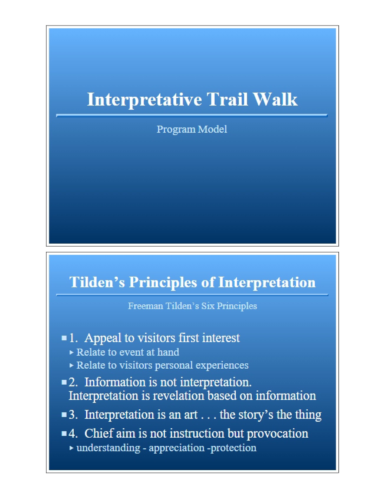 Trail Walk Interpretation