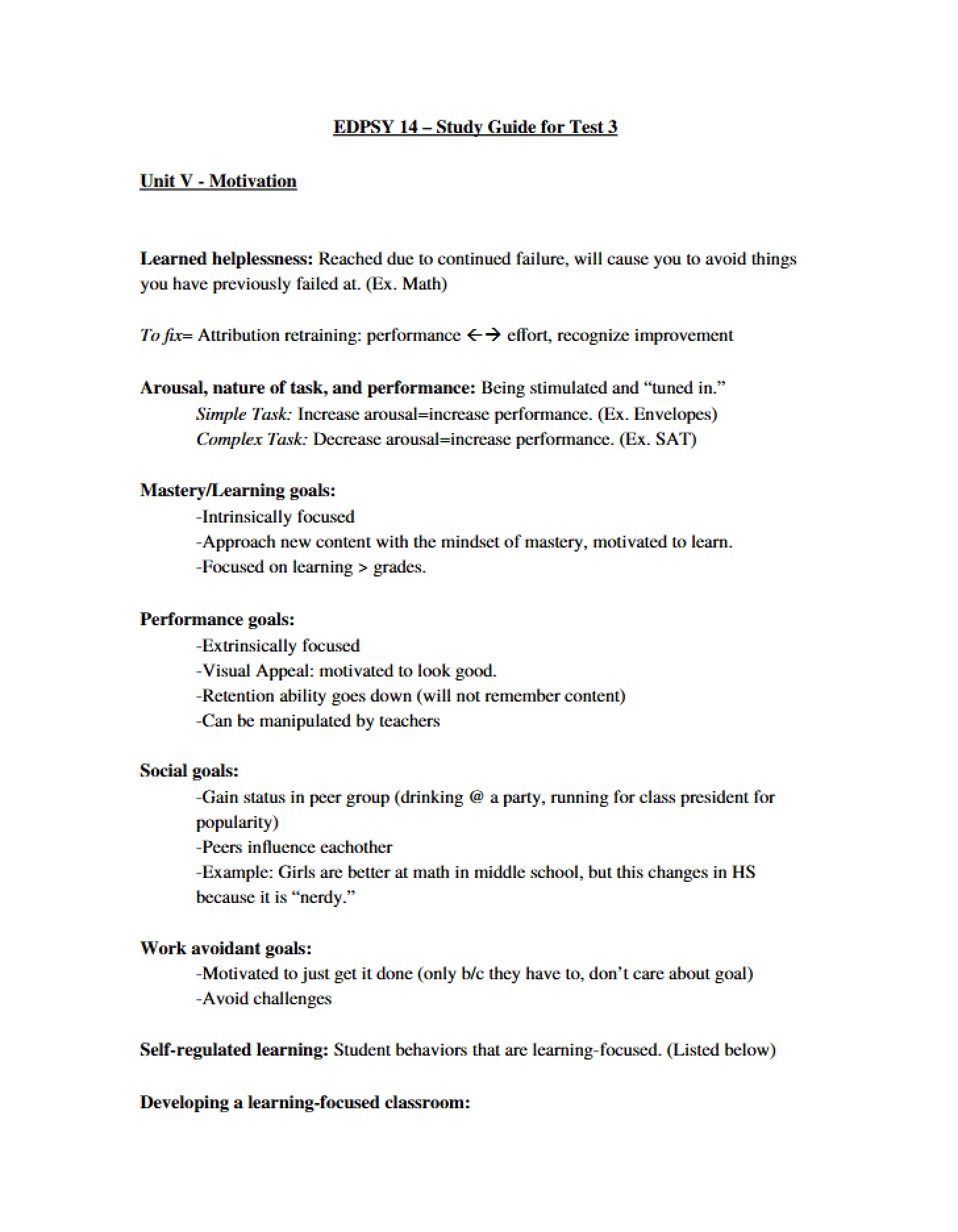 Test 3 Study Guide