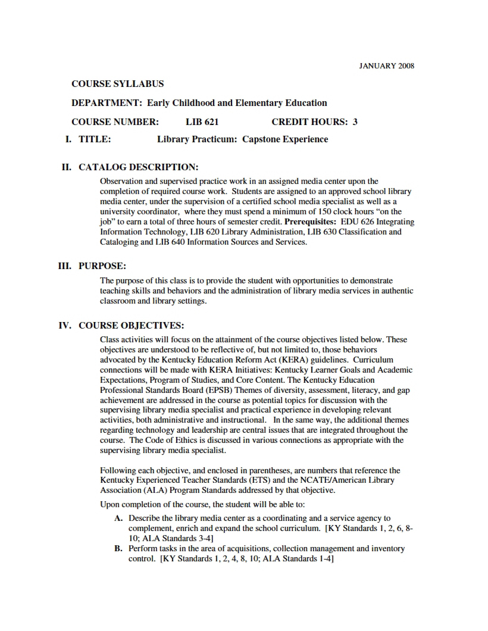 Syllabus - 4 Pages