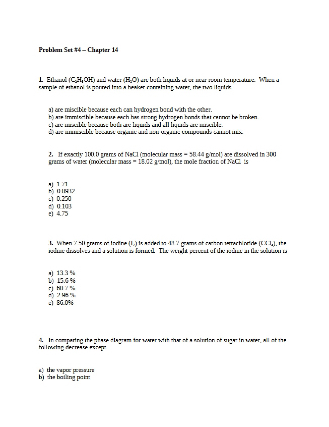 Chapter 14 Fourth Problem Set