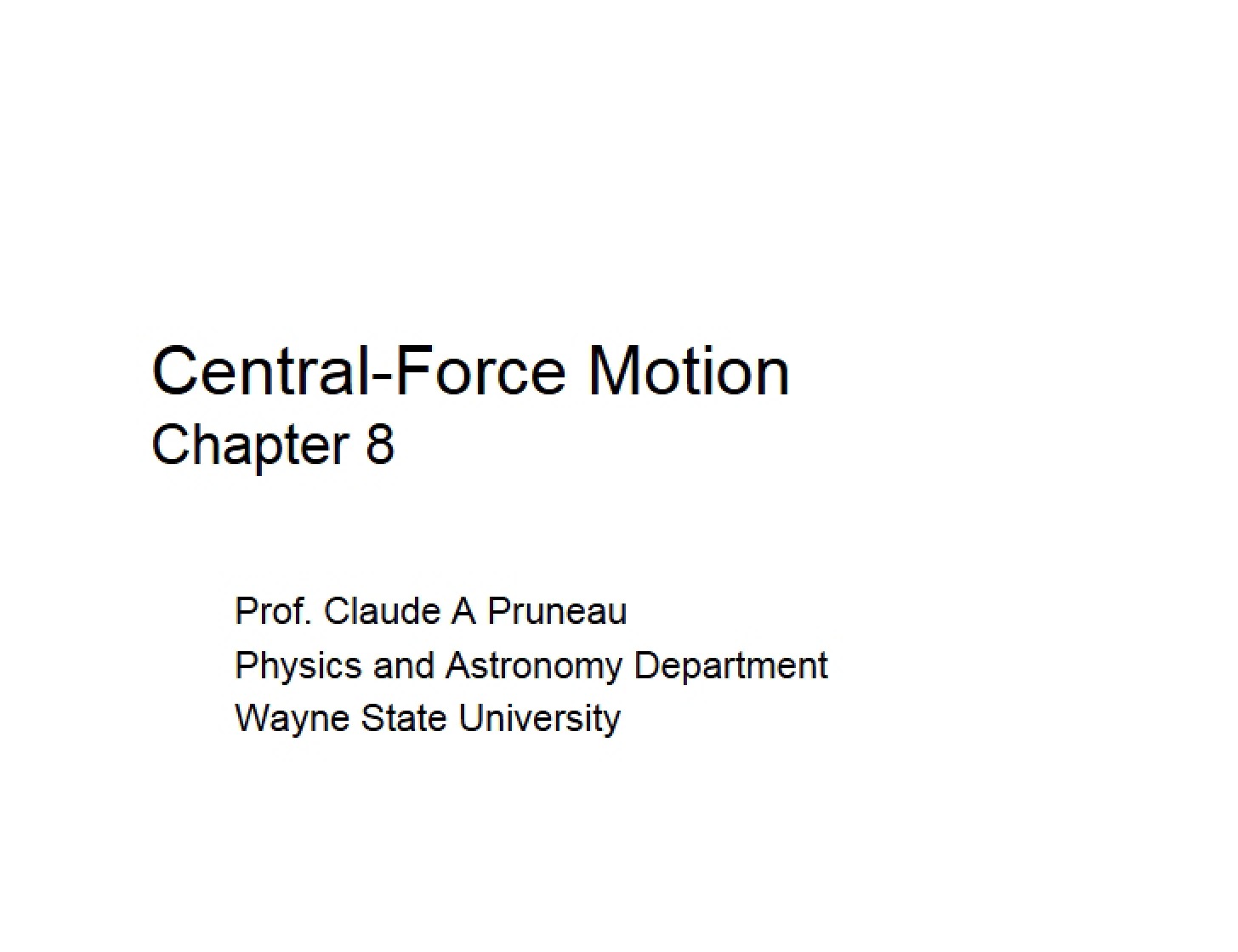 Central-Force Motion Dynamics