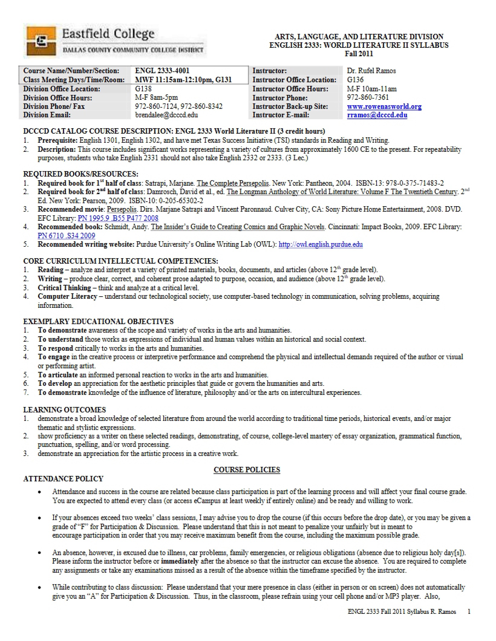 Syllabus - ENGL 2333