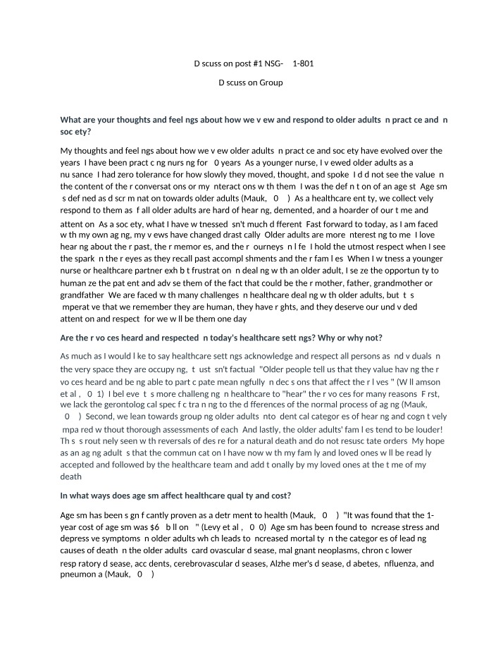 Addressing and Understanding Ageism in Healthcare