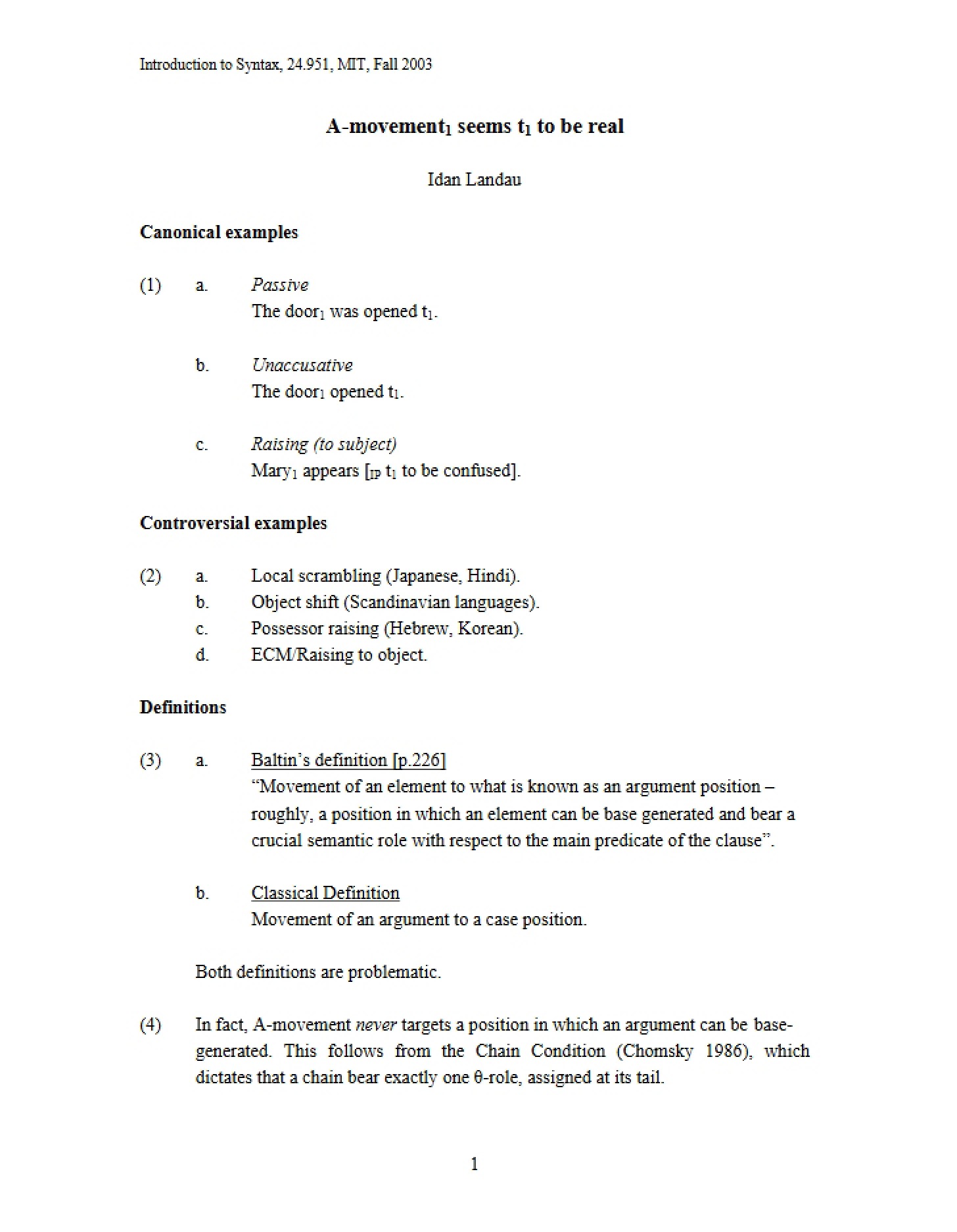 Syntax Session Notes