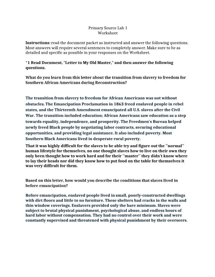 Worksheet for Primary Source Lab 1