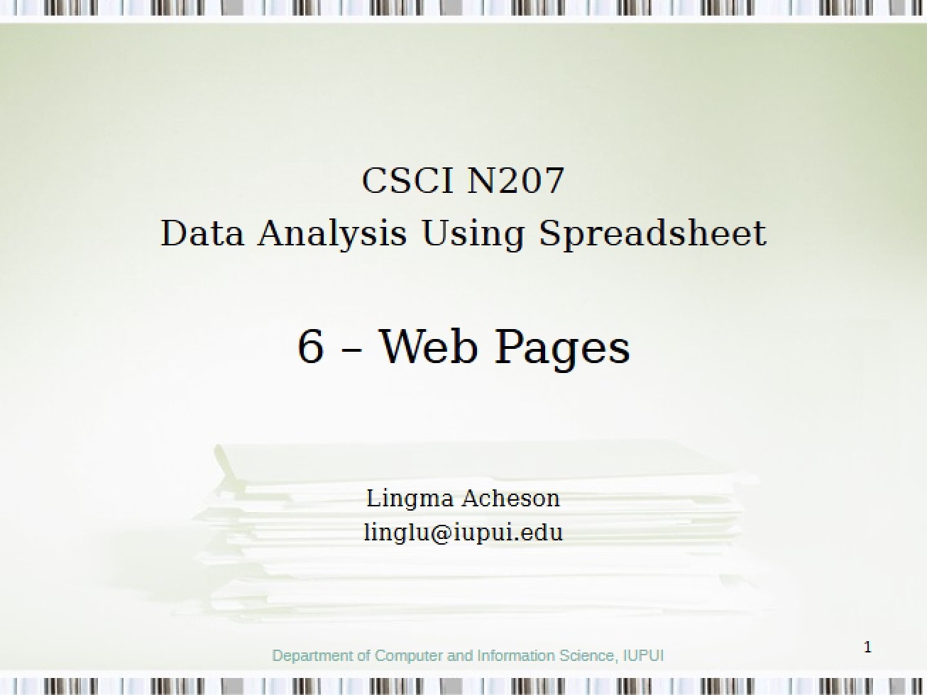 Using Spreadsheets for Data Analysis