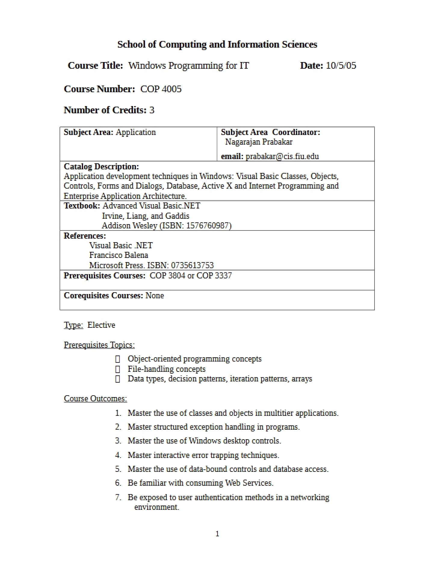Course Info