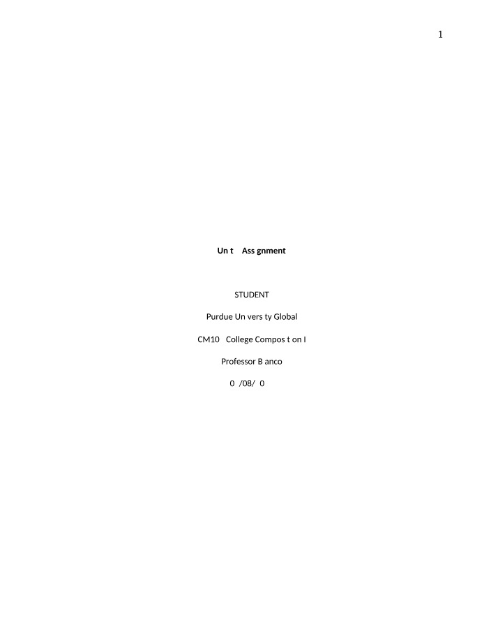 Assignment - Unit 9