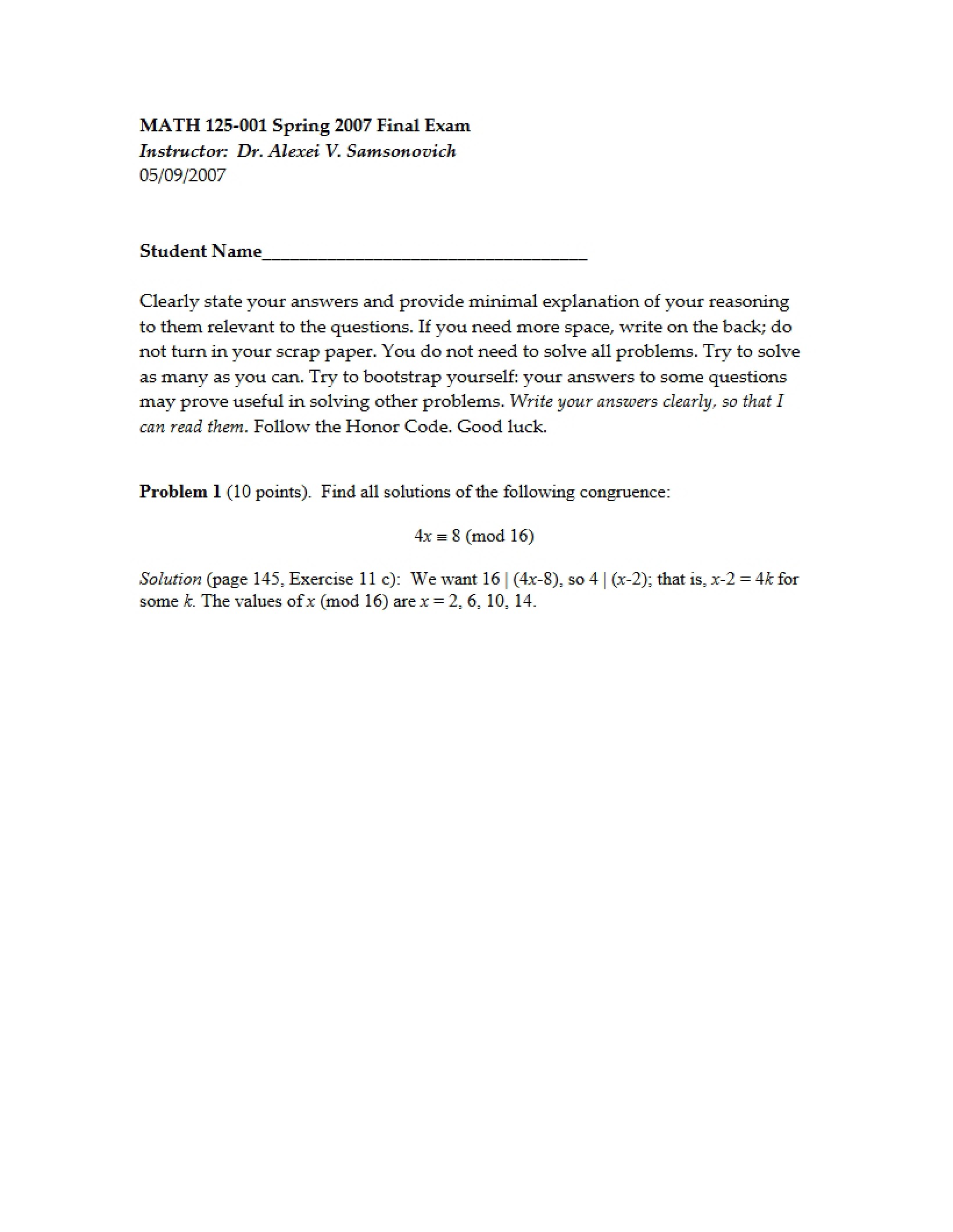 Discrete Mathematics Final Exam