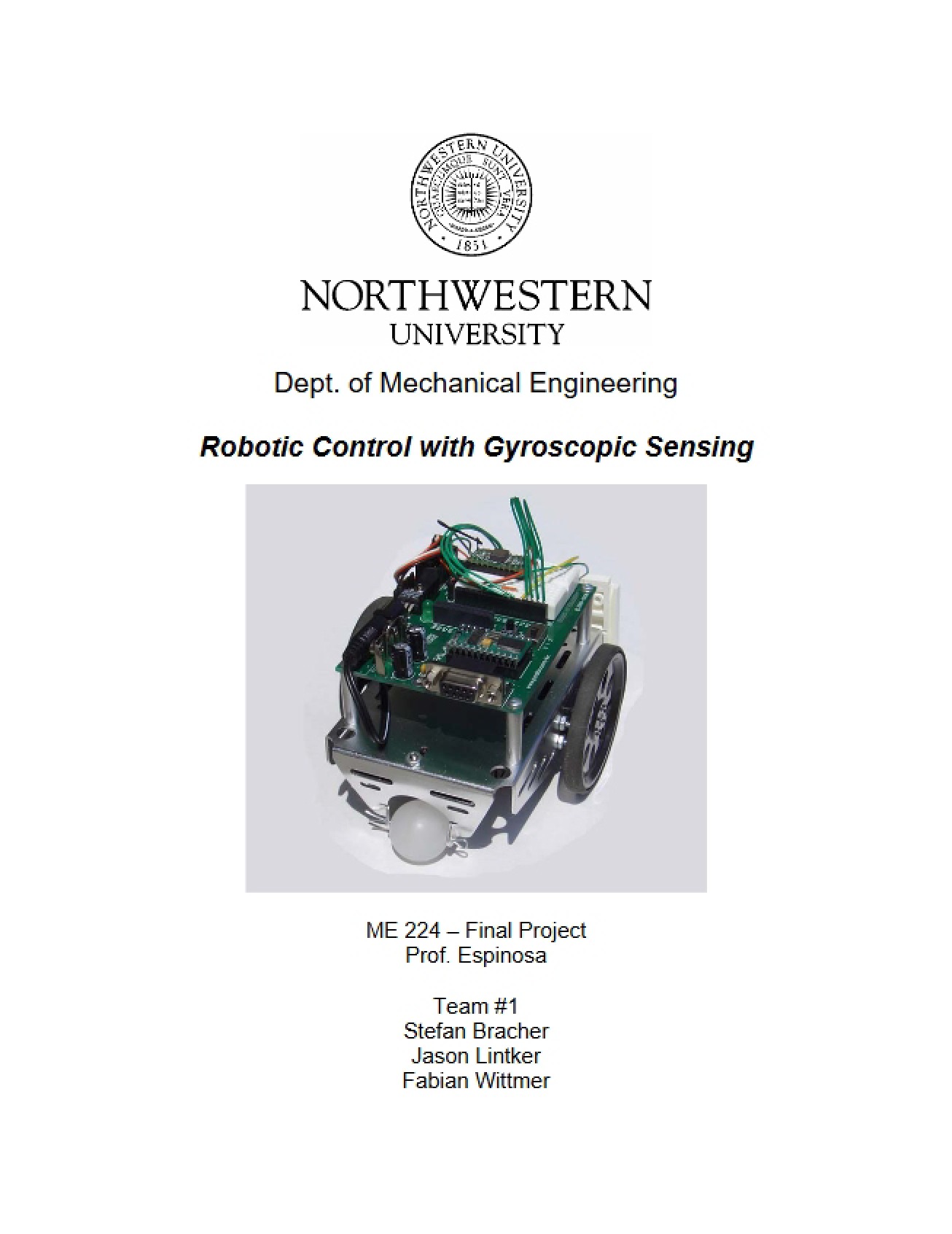 Gyroscopic Sensing in Robotic Control