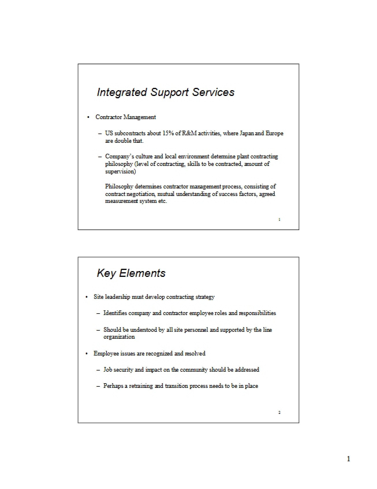 Services for Integrated Support