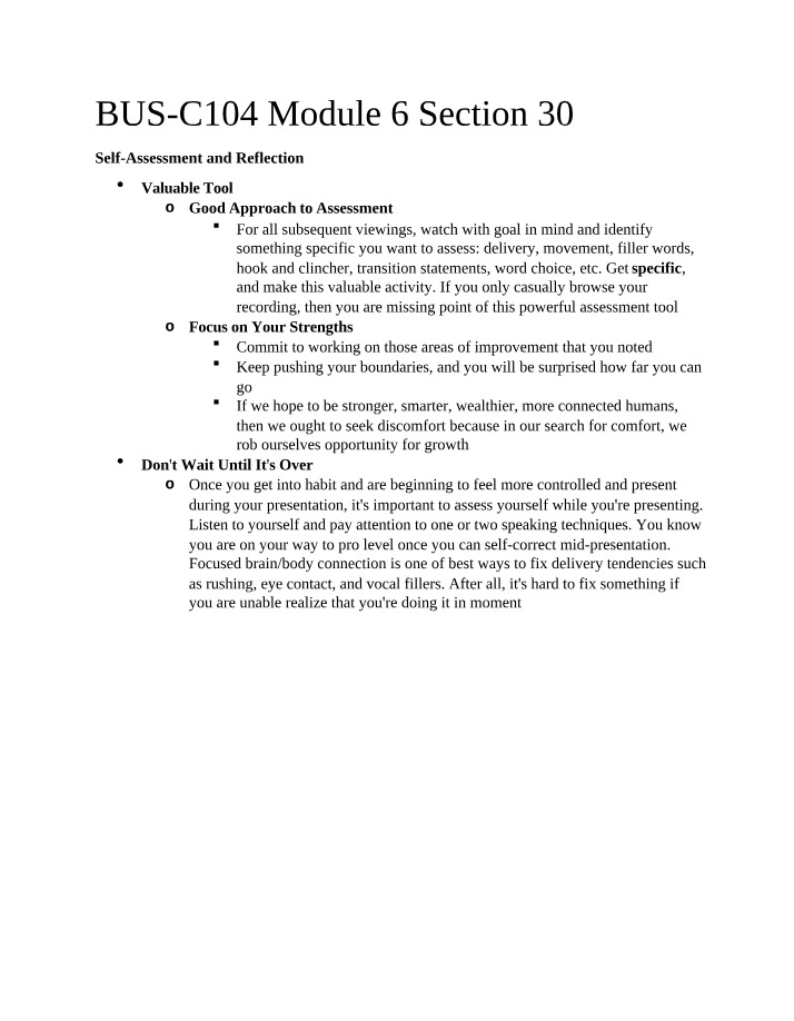 Module 6, Section 30 - BUS-C104