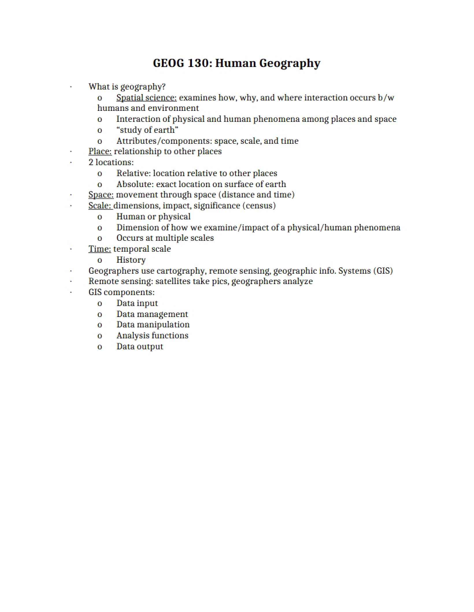 Developing Countries Notes