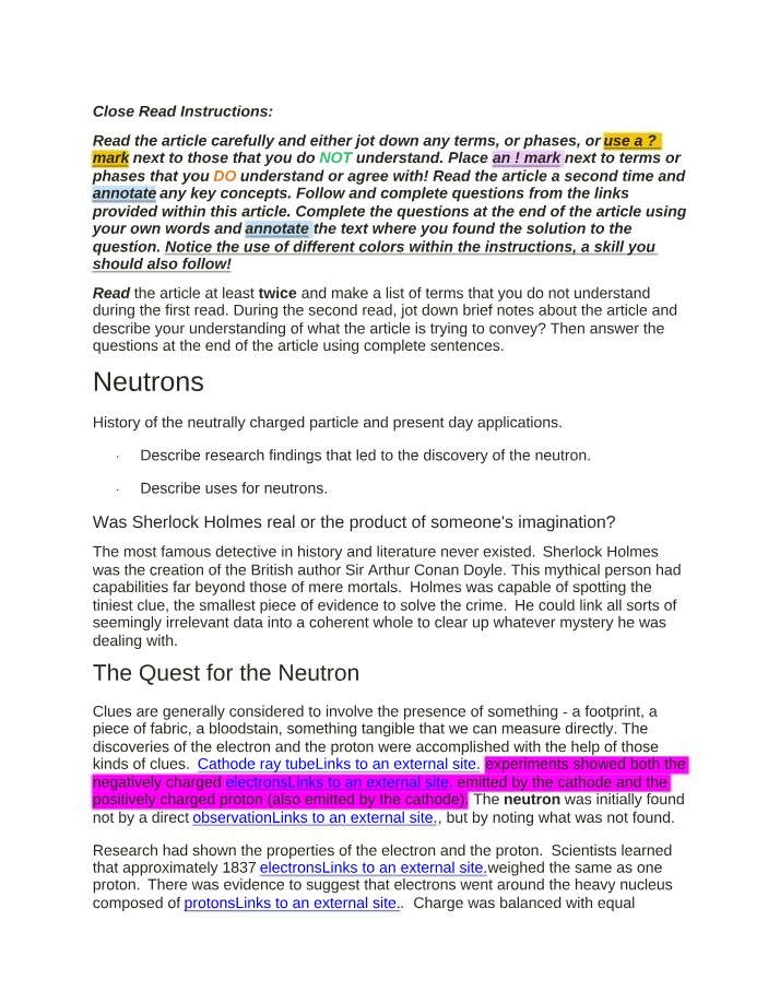 History, Discoveries, and Applications - The Quest for the Neutron