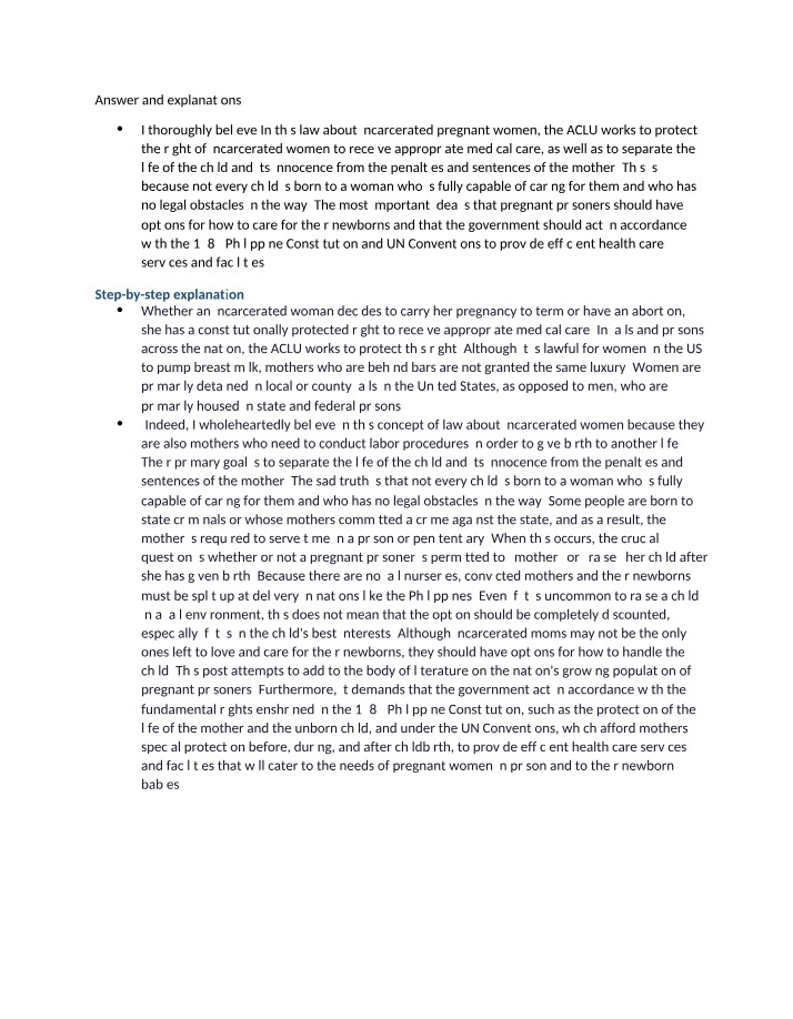 Protecting the Rights of Incarcerated Pregnant Women