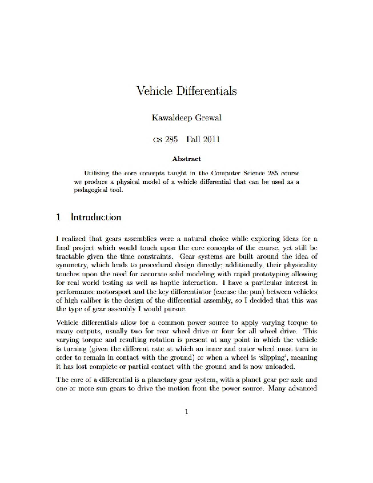 Overview of Vehicle Differentials