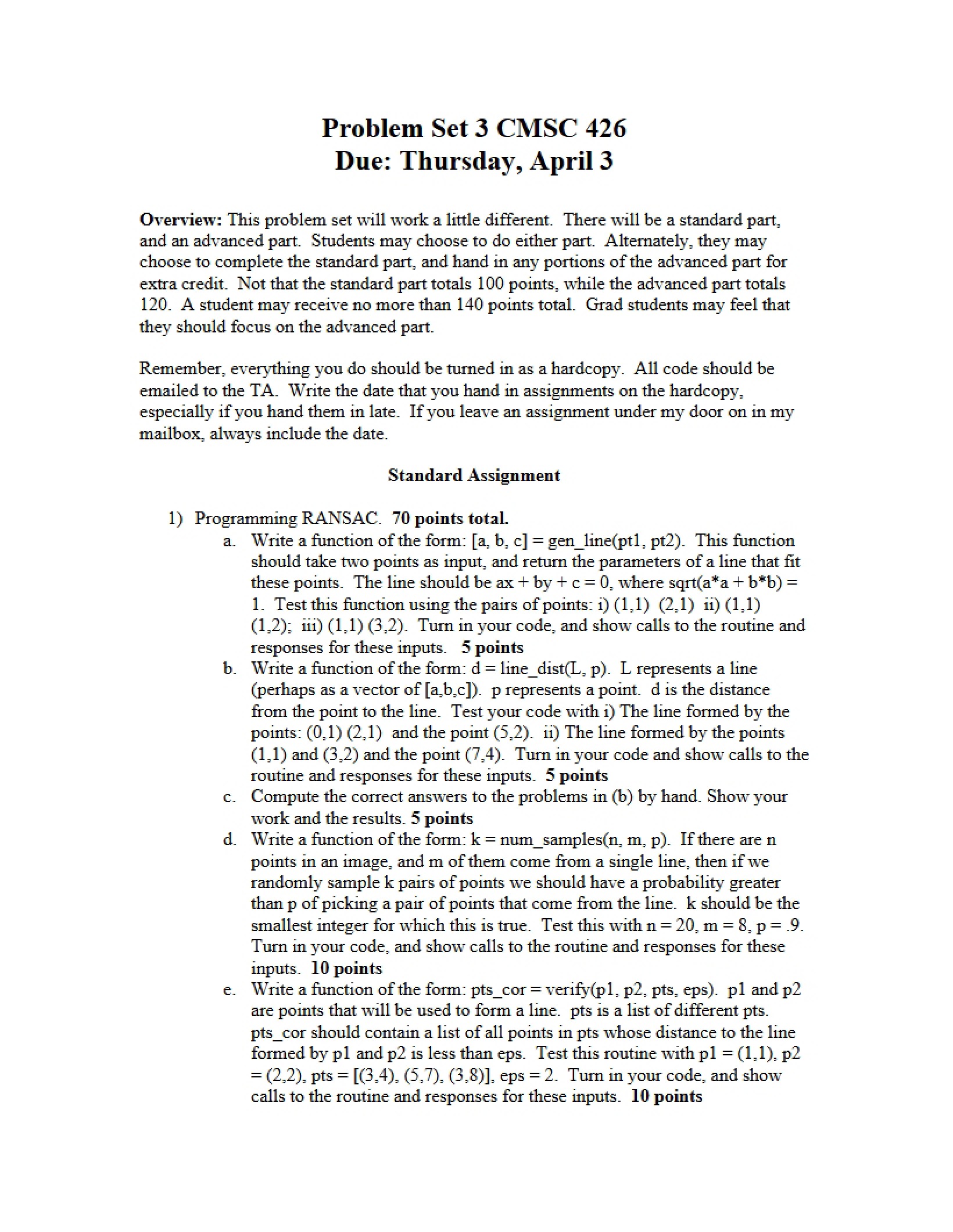 Third Problem Set