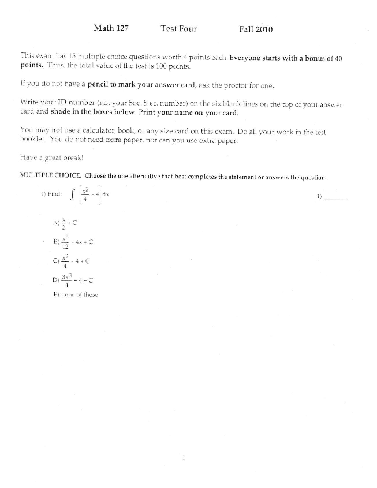 Fourth Test
